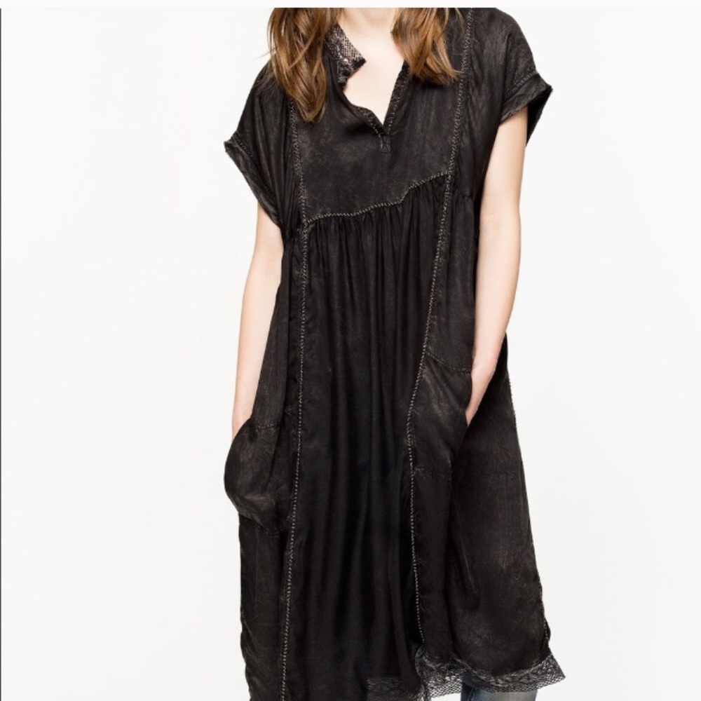 NWOT Zadig & Voltaire Rastana midi dress gray lace